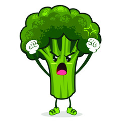brocoli vegetable mascot cartoon in vector
