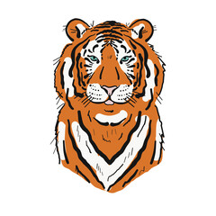 Tiger art portrait for your design. Stylish poster.