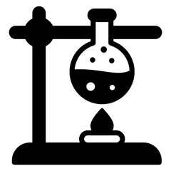 
Chemical reaction in solid style icon 

