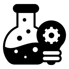
Chemical reaction in solid style icon 

