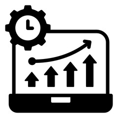 
Productivity increase solid style icon, editable vector 

