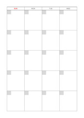 Calendar, scheduler, diary document template illustration.