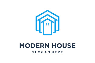 Minimalist elegant house logo design
