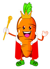 carrot mascot cartoon in vector
