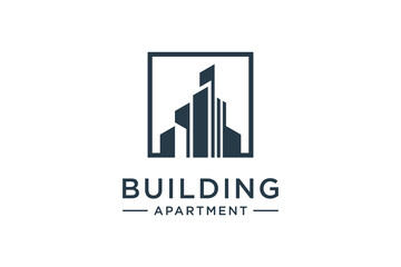 Fototapeta premium building square logo design inspiration