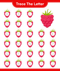 Trace the number. Tracing number with Raspberries. Educational children game, printable worksheet, vector illustration