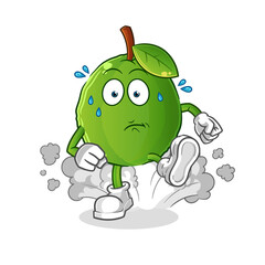 guava running illustration. character vector