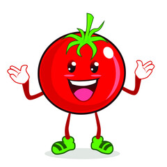 tomato mascot cartoon in vector