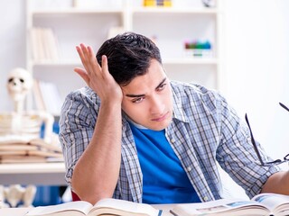 Medical student preparing for exams