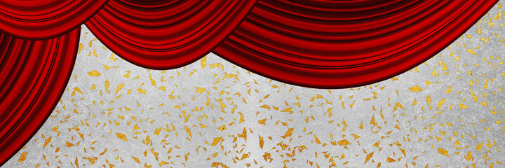 red curtain background