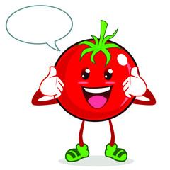tomato mascot cartoon in vector