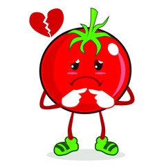 tomato mascot cartoon in vector