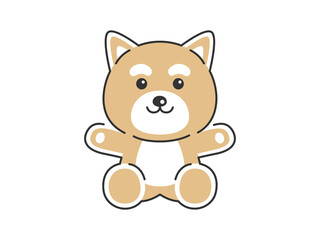 Obraz premium 柴犬のぬいぐるみのイラスト