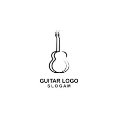 simple cool music guitar vector icon logo