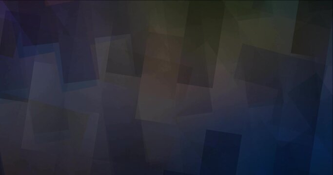 4K looping dark blue, yellow video with lines, rectangles. High-quality clip in simple style with squares. Film business advertising. 4096 x 2160, 30 fps.