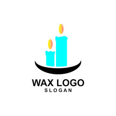 simple burning candle icon vector logo