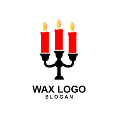 simple burning candle icon vector logo