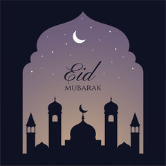 Eid mubarak template design. - Vector.