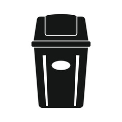 Garbage bucket black simple icon