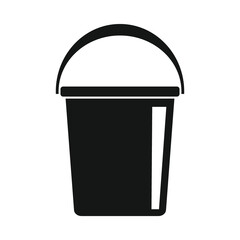 Modern plastic bucket black simple icon