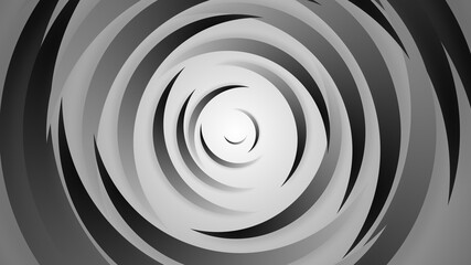 Obraz premium Gray black circles abstract background.3D illustration with paper cut style.