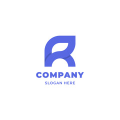 Simple and minimalist geometric overlapping letter r logo