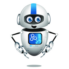 robot android, mascot cartoon in vector