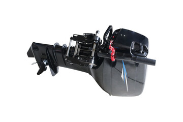 A boat engine isolated on a white scene