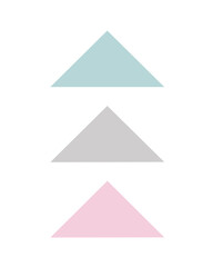 Geometric and minimal art. Wall art decoration. Triangles and design. Illustration with triangles.
