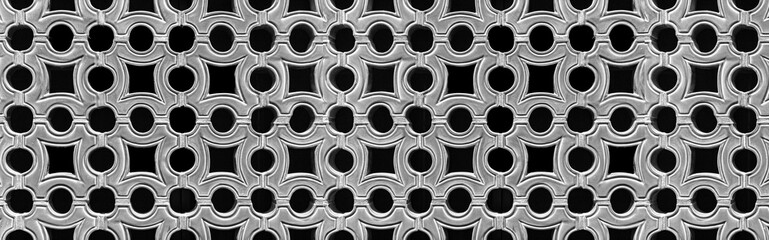 Panorama of White vented cement block pattern and background seamless