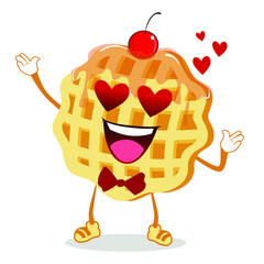 waffle mascot cartoon in vector