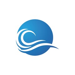 Water wave icon vector