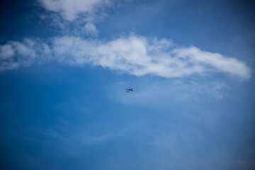 Deep blue sky with stratocumulus clouds
