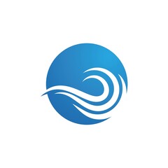 Water wave icon vector