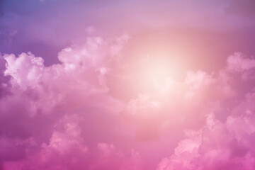 Pink sky and white clouds