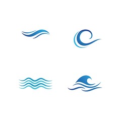 Water wave icon vector