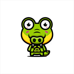 cute crocodile cartoon vector design has a stocky body