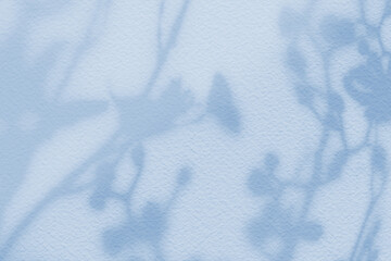 Shadows flower blurred on pink color grunge wall background. © Koy