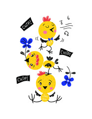 Happy Easter handwritten lettering poster, card, invitation, banner. Vector illustration EPS 10.