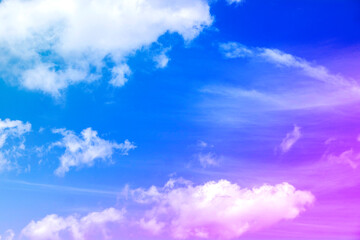 Naklejka na ściany i meble Purple sky and white clouds