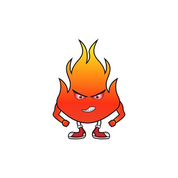 angry fire cartoon character graphic vector design