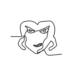 angry love with continuous line drawing style