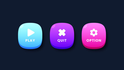 Set of game ui buttons © whyt