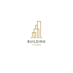 Building logo design inspiration. Monoline style vector logo template