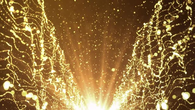 4K Abstract background with animation of flying and flickering particles as bokeh of light. Dust snow animation. event, concert, festival, music, show, party, Awards, fashion, Music, festival, stage.
