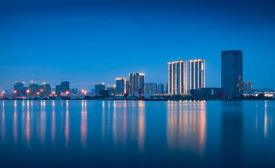 Fototapeta na wymiar Night view of Shantou City, Guangdong Province, China