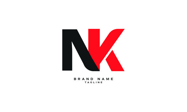 NK, KN, Abstract initial monogram letter alphabet logo design