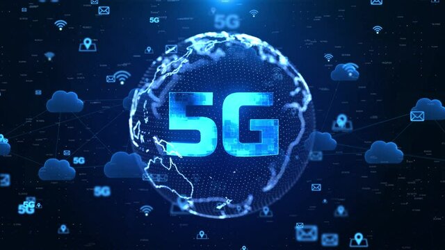 5g Cloud Computing, Cloud Services Big Data Internet Information Technology Loop Background. Social Network Connection. Business, modern technology, internet of things IOT and networking concept.