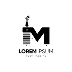 Letter M Cabinet Logo Design Vector