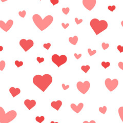 Heart icons seamless pattern, texture background.